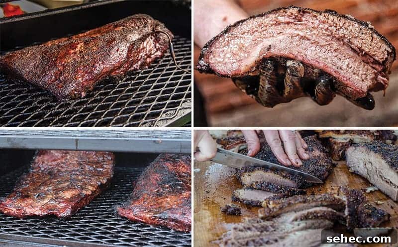 Award Winning Smoked Brisket Chili Recipe with Video 7 Four photos of different stages of Brisket