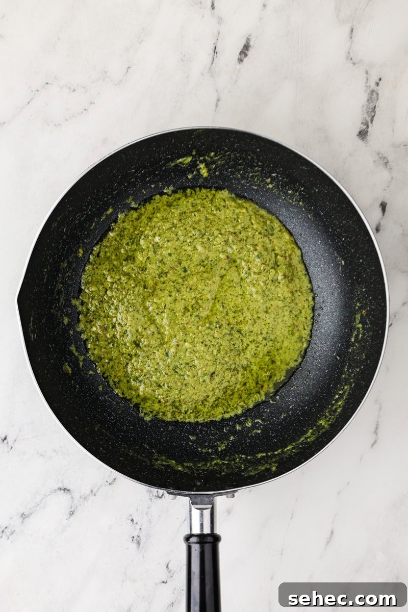 Thai Green Tofu Curry Recipe 9 Coconut milk added to green curry paste for Thai green curry.