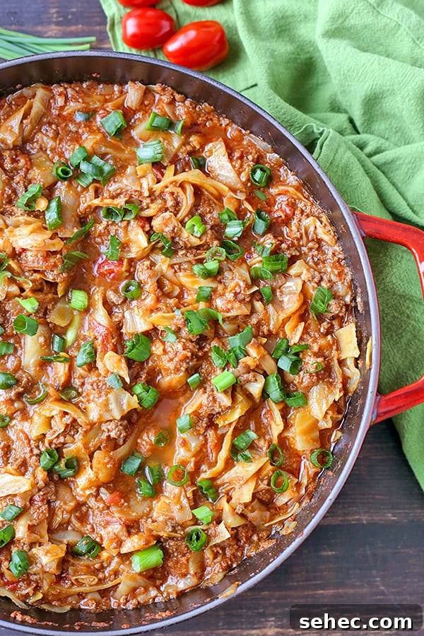 Paleo Whole30 Cabbage Roll Bowl Recipe 2 Paleo Whole30 Cabbage Roll in a Bowl with ground beef, cabbage, and tomatoes