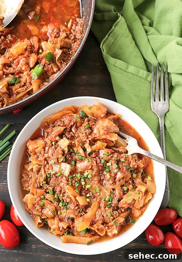 Paleo Whole30 Cabbage Roll Bowl Recipe 5 Easy Paleo Whole30 cabbage roll in a bowl served as a hearty dinner