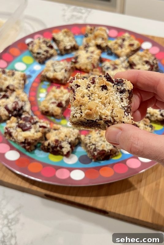 Lighter Seven Layer Bars Recipe 4 Lightened Up 7 Layer Bars via LizsHealthyTable.com #cookieswap