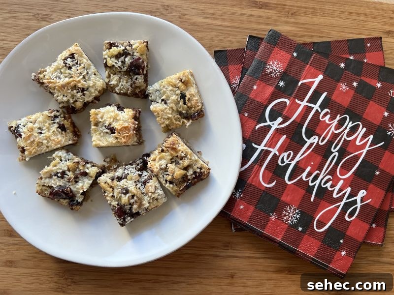 Lighter Seven Layer Bars Recipe 5 Lightened Up 7 Layer Bars via LizsHealthyTable.com #cookieswap
