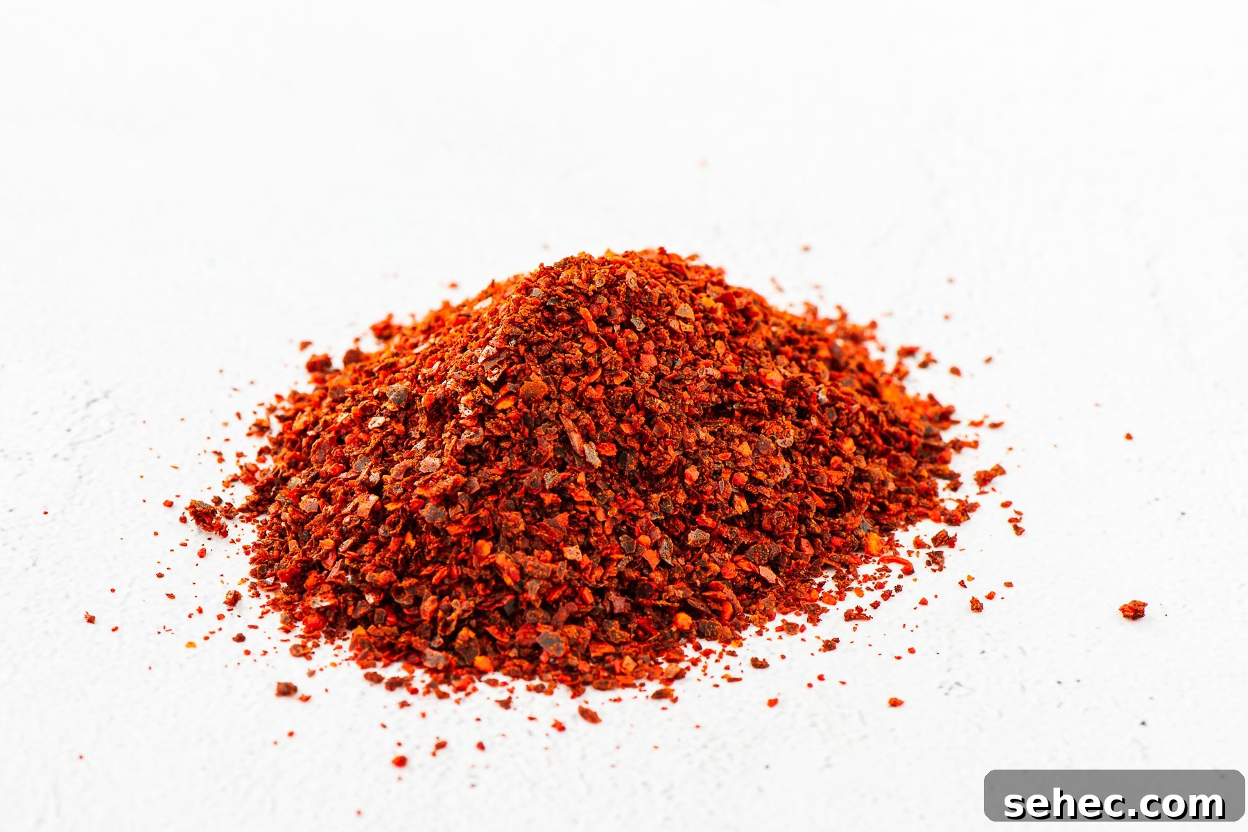 Gochugaru Substitute for Kimchi Stews and More 3 A close-up of gochugaru flakes (Korean dried chilli flakes) on a concrete background.