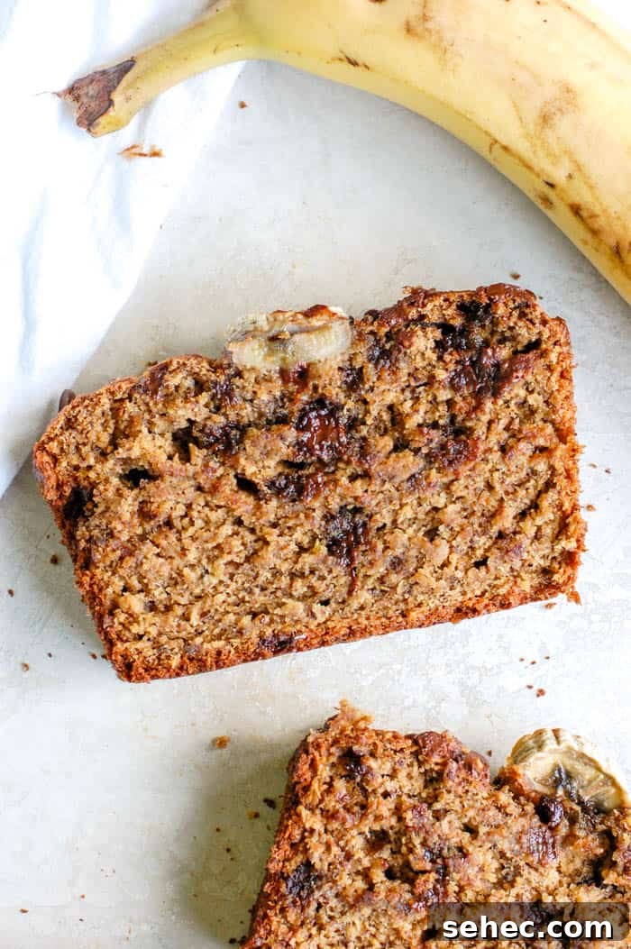 Vegan Gluten-Free Banana Bread Recipe 2 slice of bread with banana