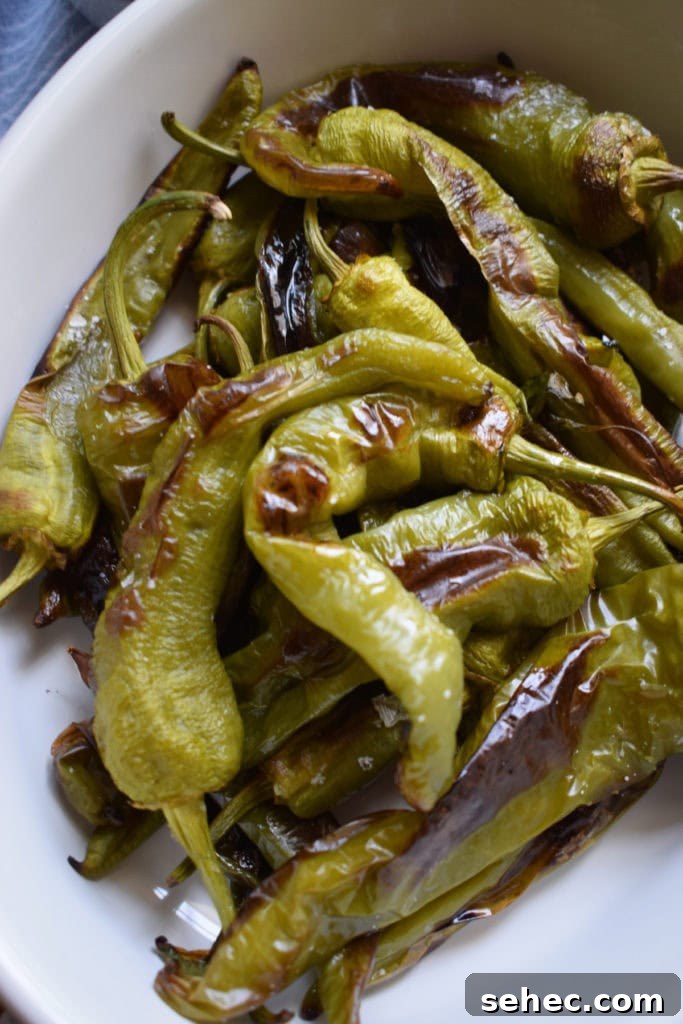Italian Oven Roasted Green Peppers Recipe 7 close up of roasted green peppers