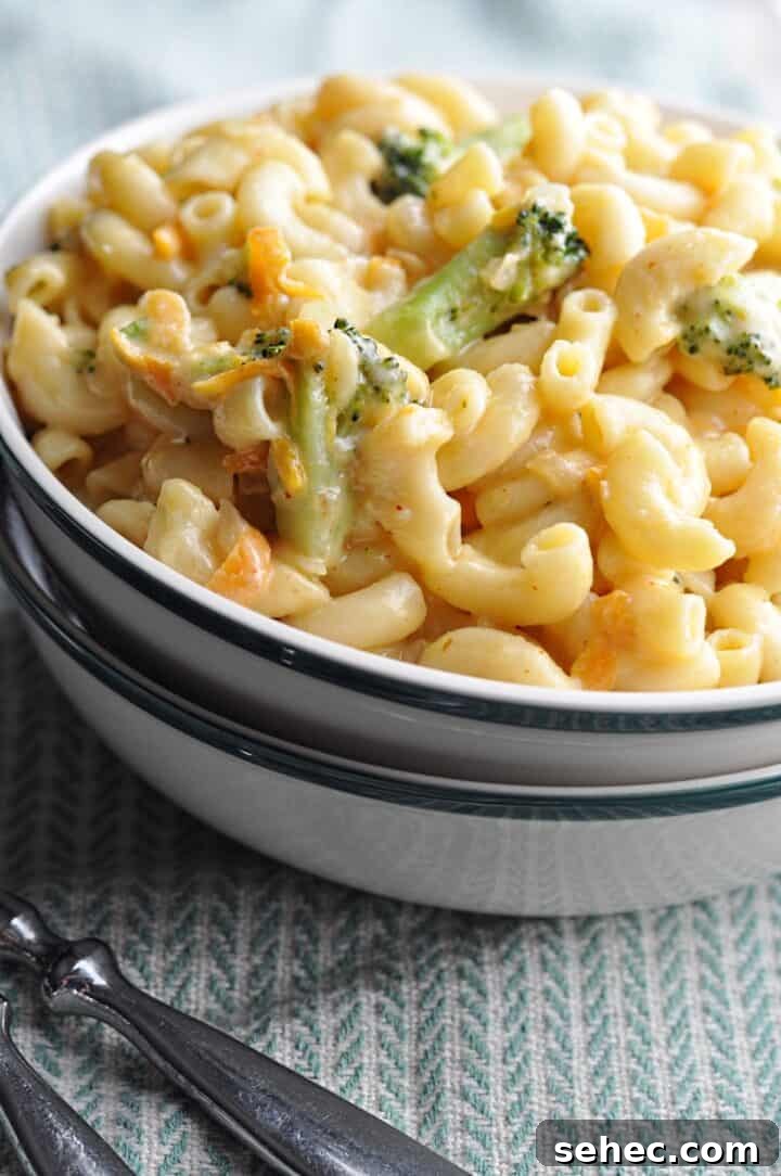 Copycat Panera Broccoli Cheddar Mac and Cheese 4 Panera bread copycat macaroni and cheese with broccoli in bowl