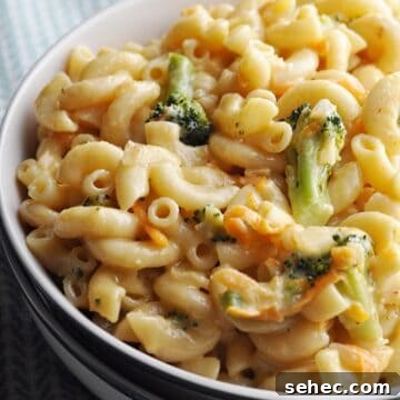 Copycat Panera Broccoli Cheddar Mac and Cheese 5 Creamy broccoli mac and cheese in bowl
