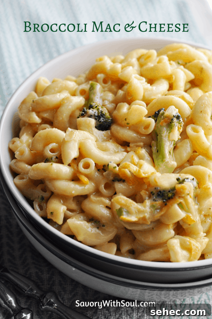 Copycat Panera Broccoli Cheddar Mac and Cheese 6 Pinable image for broccoli macaroni with cheese