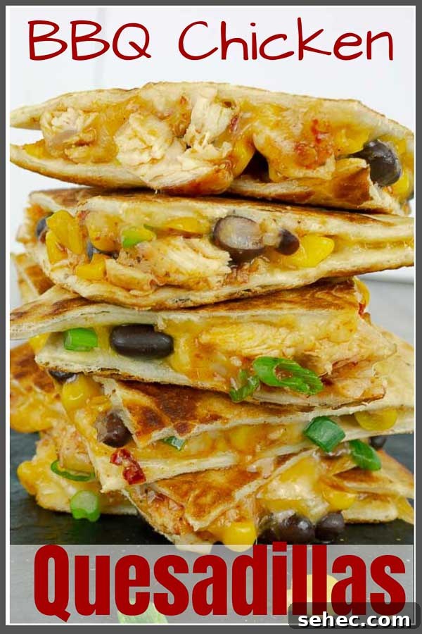 Chipotle BBQ Chicken Quesadillas 10 pinterest pin image of Chipotle Barbecue Sauce Chicken Quesadillas