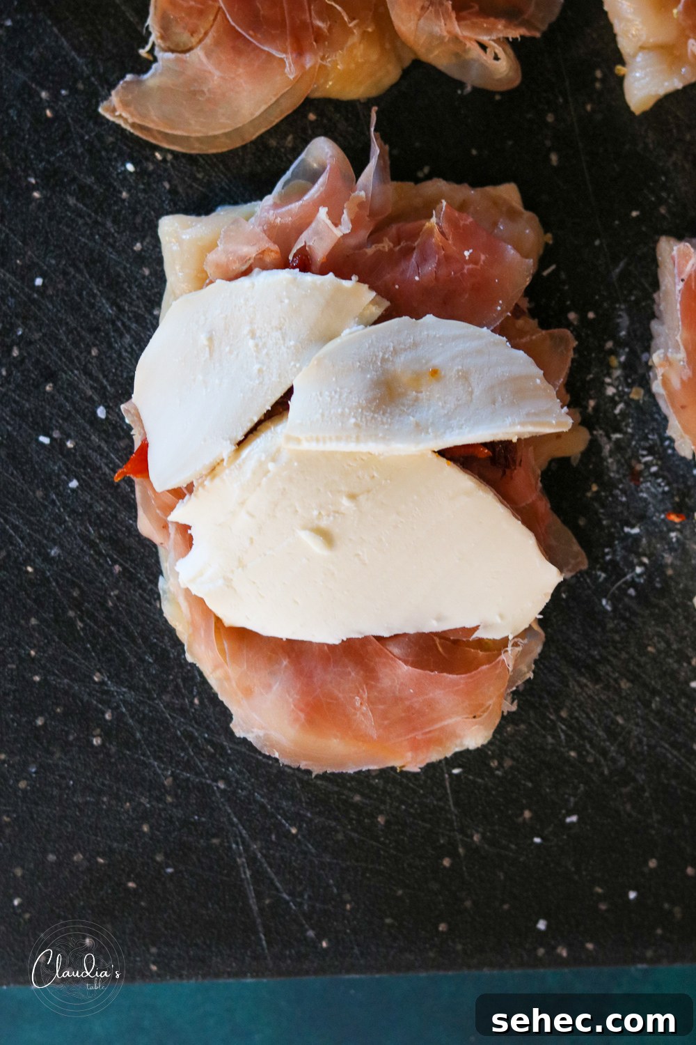 Grilled Chicken Involtini with Prosciutto 8 cheese, sun dried tomatoes, prosciutto on chicken