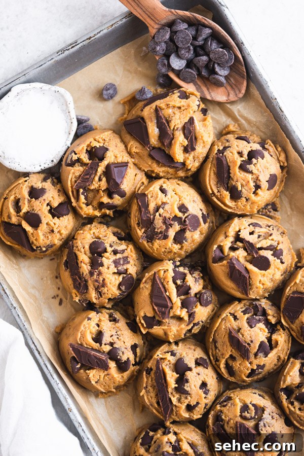 Stack of chewy chocolate chip cookies
