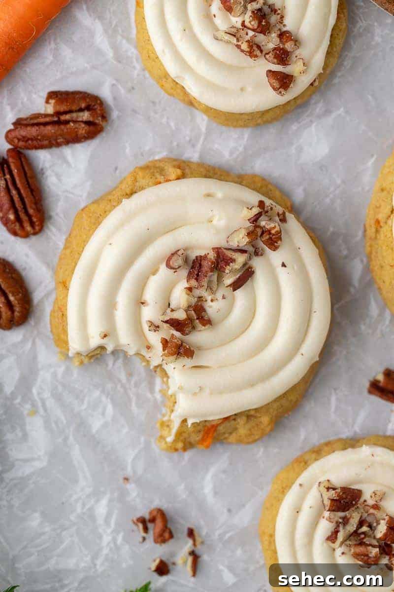 40 Crumbl Cookie Copycat Recipes to Try in 2025 27 Overhead Crumbl carrot cake cookies