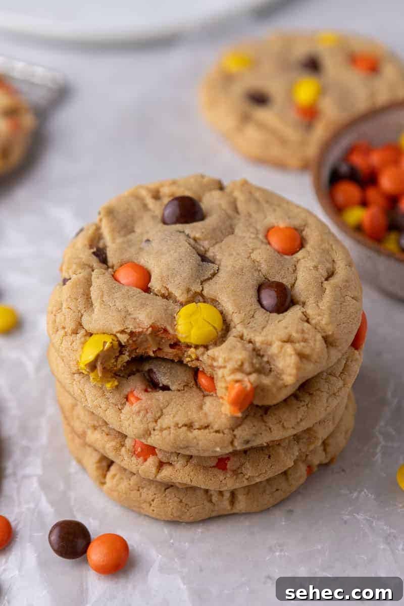 40 Crumbl Cookie Copycat Recipes to Try in 2025 29 Reese's peanut butter cookies stacked
