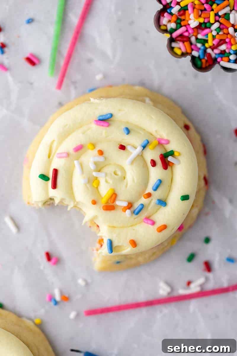 40 Crumbl Cookie Copycat Recipes to Try in 2025 8 Overhead shot of Crumbl birthday cake cookies