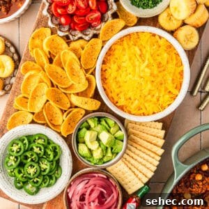 Chili Charcuterie Board with Homemade Chili Recipe 11 Bowl of chili with toppings.