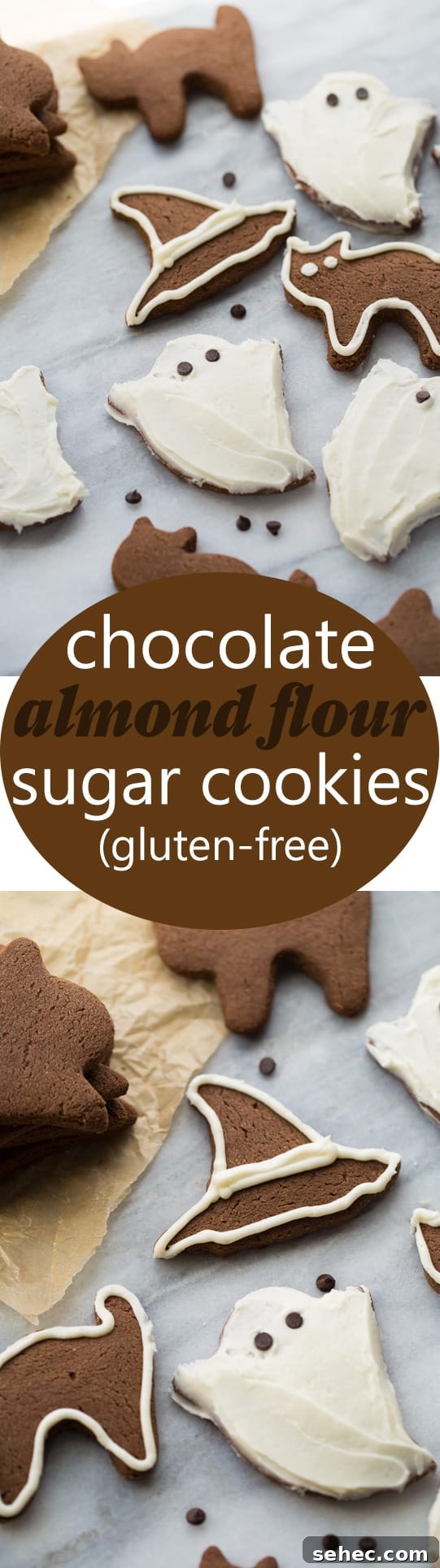 Gluten-Free Chocolate Almond Flour Sugar Cookies 5 Chocolate almond flour sugar cookies ready for decorating