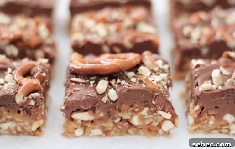 Pretzel Scotcheroos Recipe with Video 12 pretzel scotcheroos cut into squares