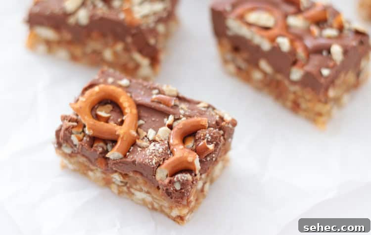 Pretzel Scotcheroos Recipe with Video 6 pretzel scotcheroos cut into squares