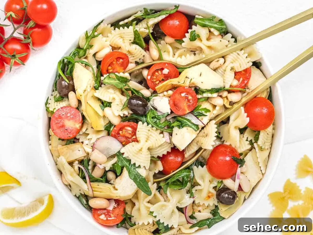 Mediterranean Artichoke Salad with Lemon Vinaigrette 8 Artichoke Salad with bowtie pasta