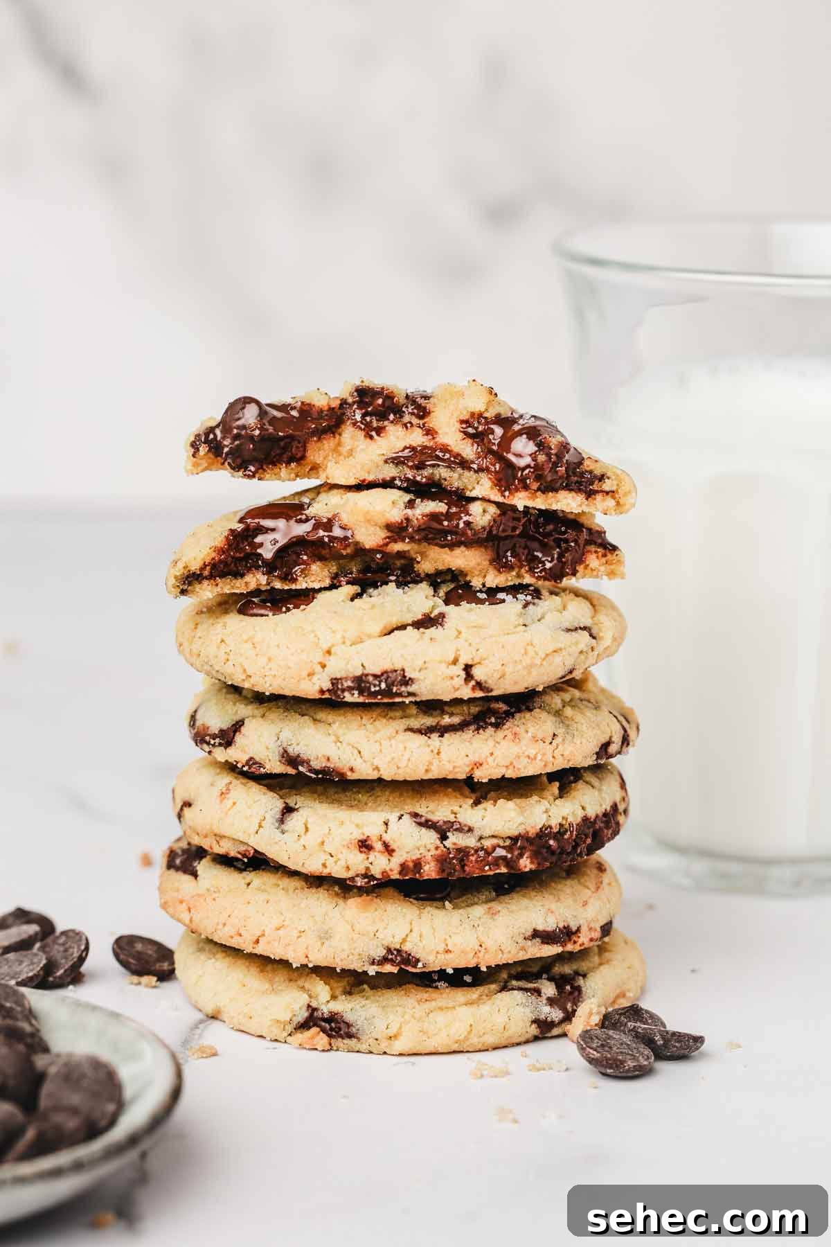 Chocolate Chip Cookies Made with Egg Yolks 11 egg yolk chocolate chip cookies on a table