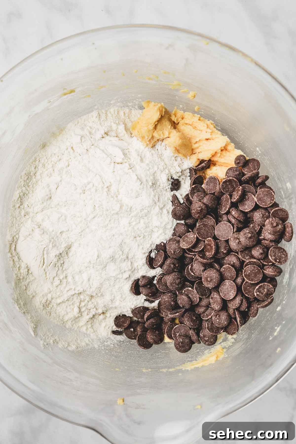 Chocolate Chip Cookies Made with Egg Yolks 6 cookie dough with chocolate chips in a bowl