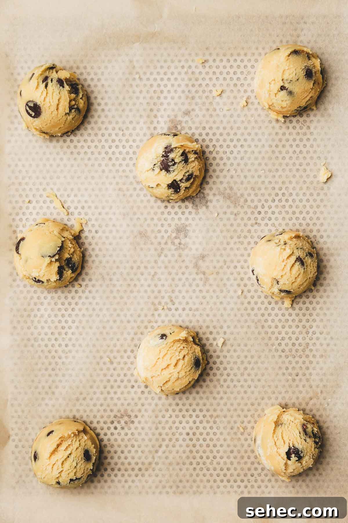 Chocolate Chip Cookies Made with Egg Yolks 8 ball of chocolate chip cookie dough