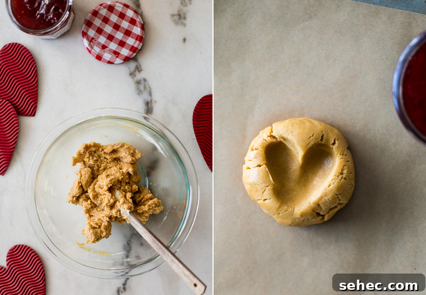 Giant Peanut Butter and Jelly Cookies for Two 7 Diptich