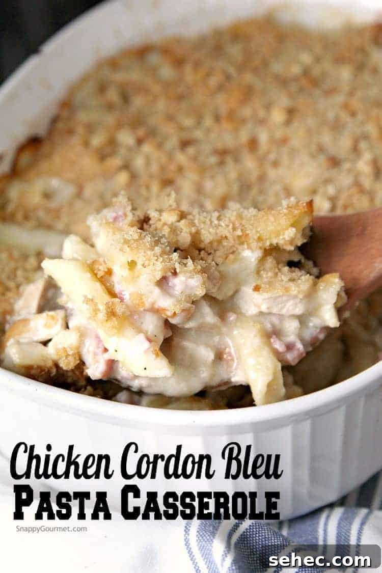Chicken Cordon Bleu Pasta Bake Recipe 2 Chicken Cordon Bleu Pasta Casserole Recipe - easy chicken pasta casserole that is homemade