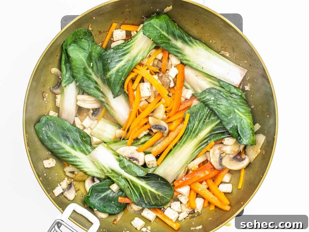 Yaki Udon Stir Fried Noodles 11 stir fried vegetables in a wok