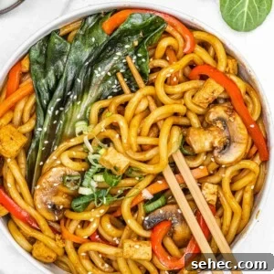 Yaki Udon Stir Fried Noodles 25 Yaki Udon with bok choy