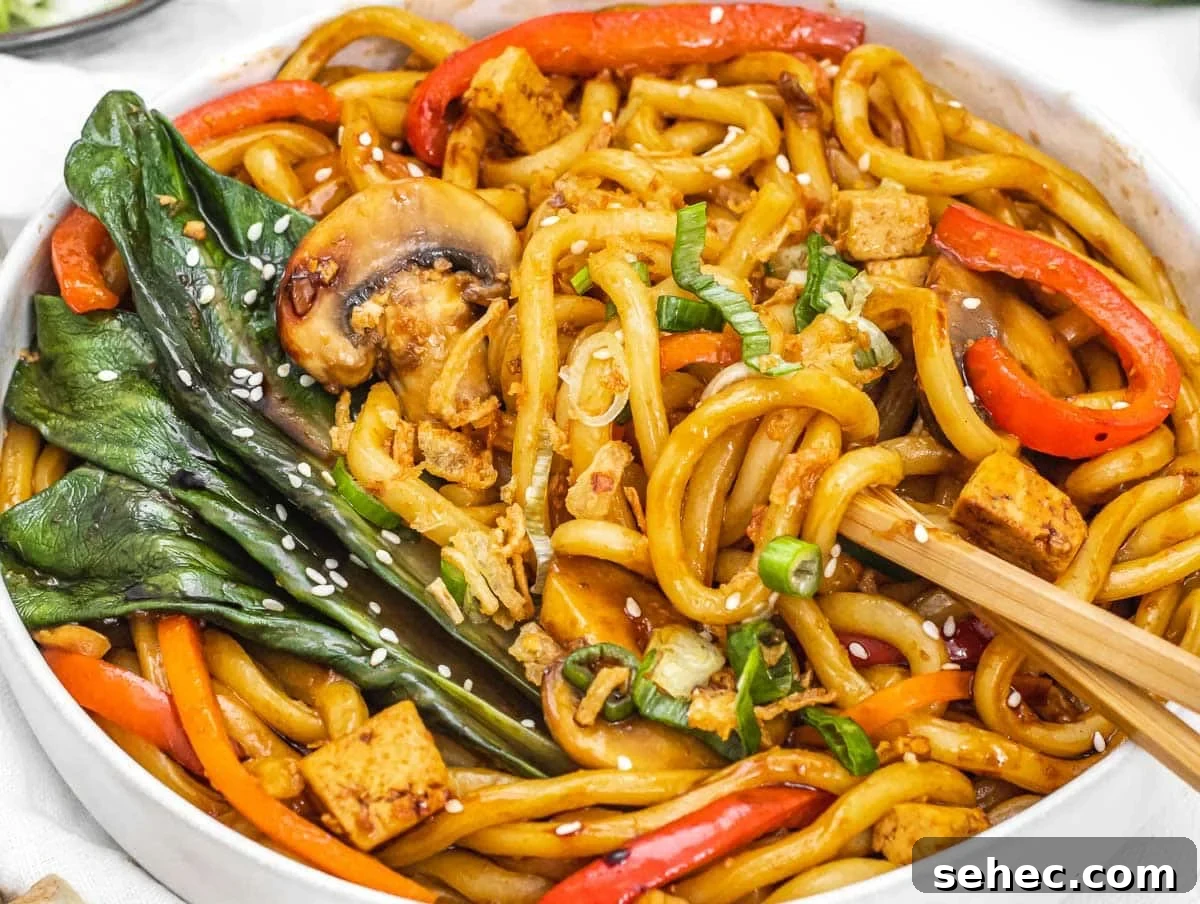 Yaki Udon Stir Fried Noodles 6 Yaki udon with sticks and scallions