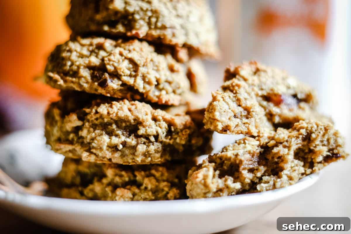 Gluten Free Pumpkin Cookies with Warm Fall Spices 3 A close up of cookies in a plate