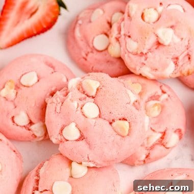 Strawberry Cake Mix Cookies with White Chocolate 6 white chocolate strawberry cake mix cookies