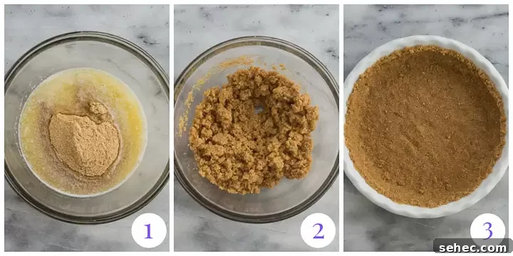 Cherry Cream Pie Recipe with Flaky Crust 3 step by step graham cracker crumb crust