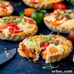 Cheese and Tomato Tarts: Not Quiche 3 Cheese and Tomato Tarts