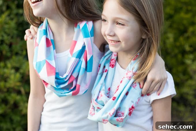 How to Sew a Kids Infinity Scarf 2 An infinity scarf is the perfect sewing project for kids!