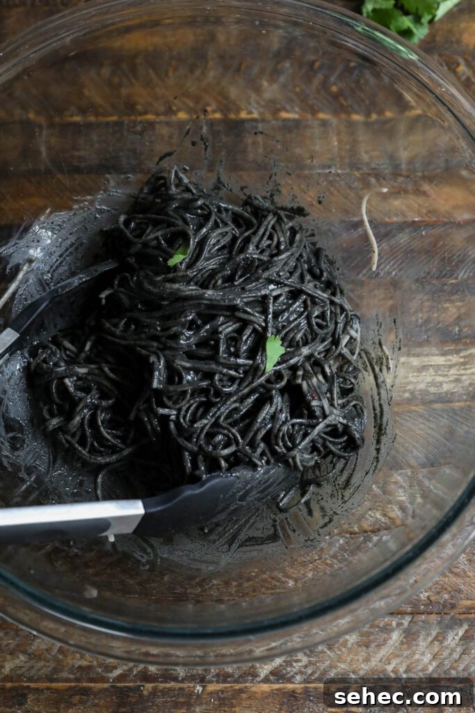 Black Sesame Noodle Bowl with Crunchy Vegetables 7 Soba noodles mixed in black sesame butter sauce