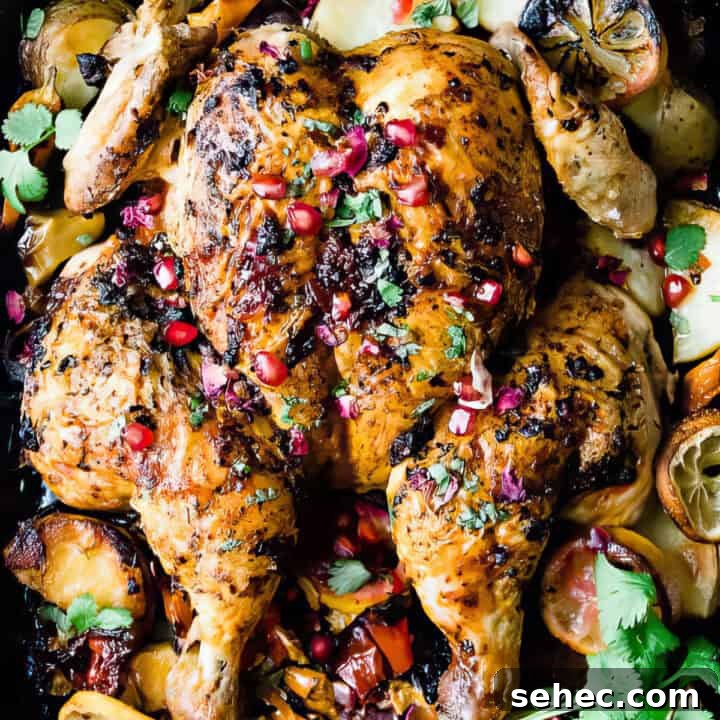 Indian Butter Chicken Recipe with Creamy Tomato Sauce 9 Harissa chicken with vegetables and potatoes.