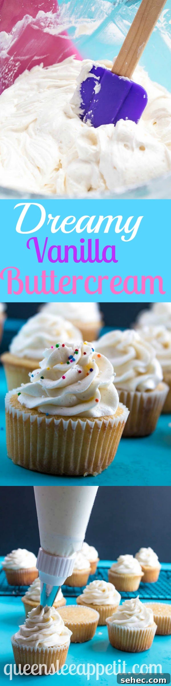 Dreamy Vanilla Buttercream Frosting 13 A light, fluffy, and dreamy Vanilla Buttercream Frosting. Perfect for frosting cakes, cupcakes, and more!
