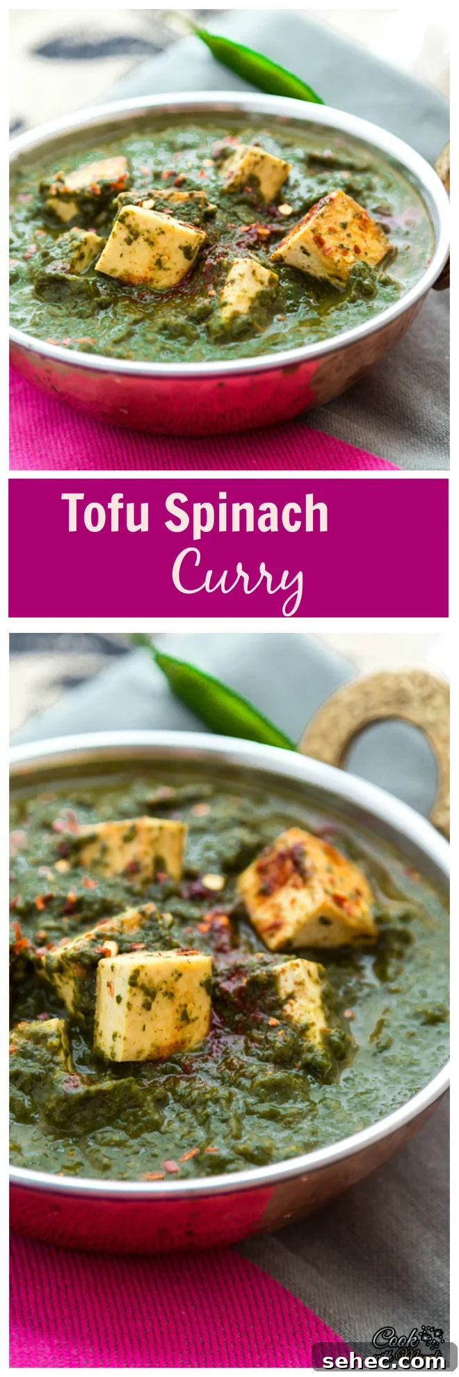 Palak Tofu Indian Spinach Curry 11 Tofu Spinach Collage-nocwm