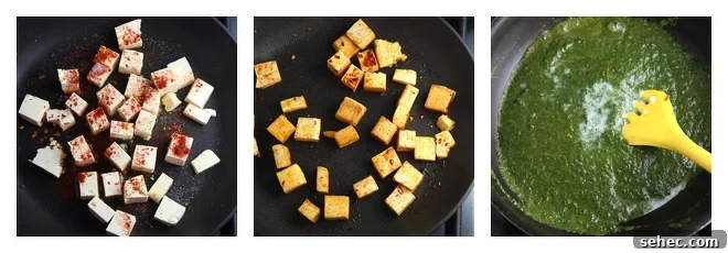 Palak Tofu Indian Spinach Curry 7 Tofu Palak-Recipe-Step-4