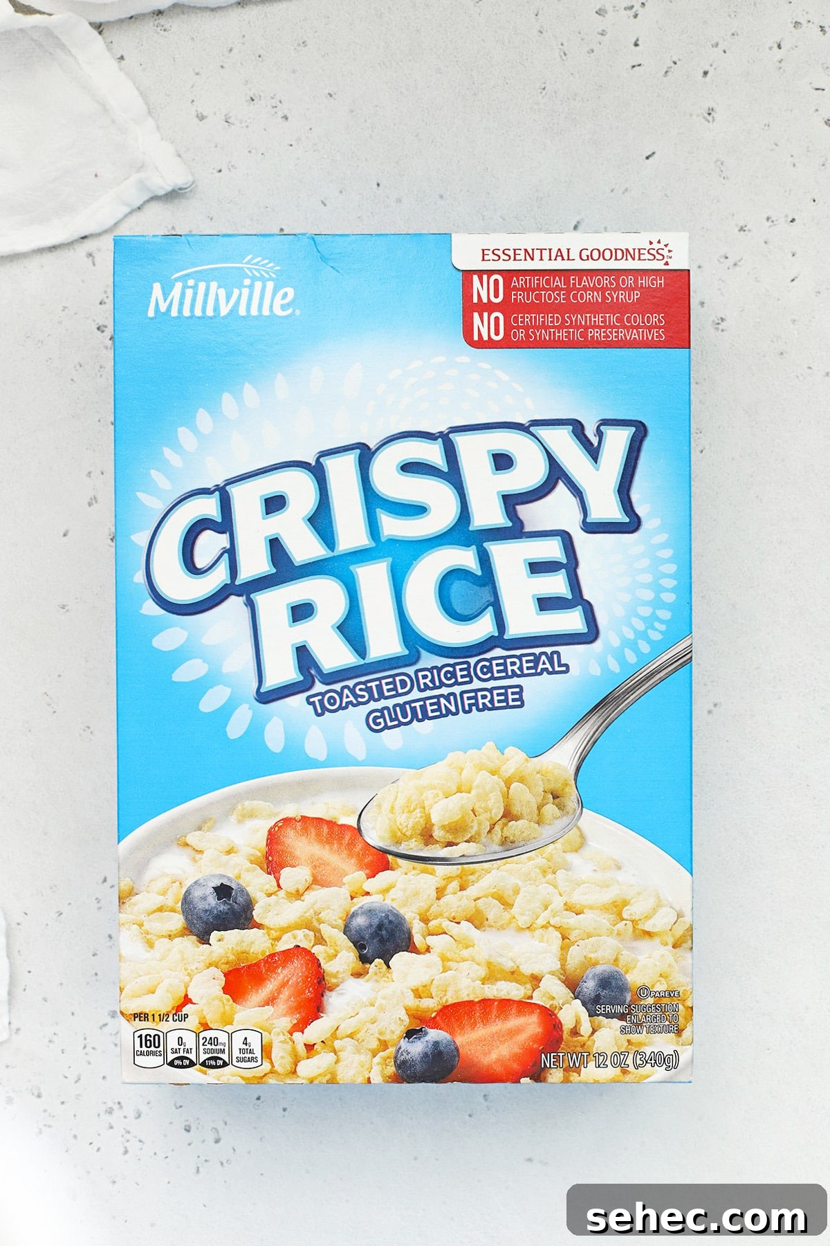 Are Rice Krispies Gluten Free? No, Try These Brands 11 Overhead view of Aldi Millville gluten-free crisp rice cereal