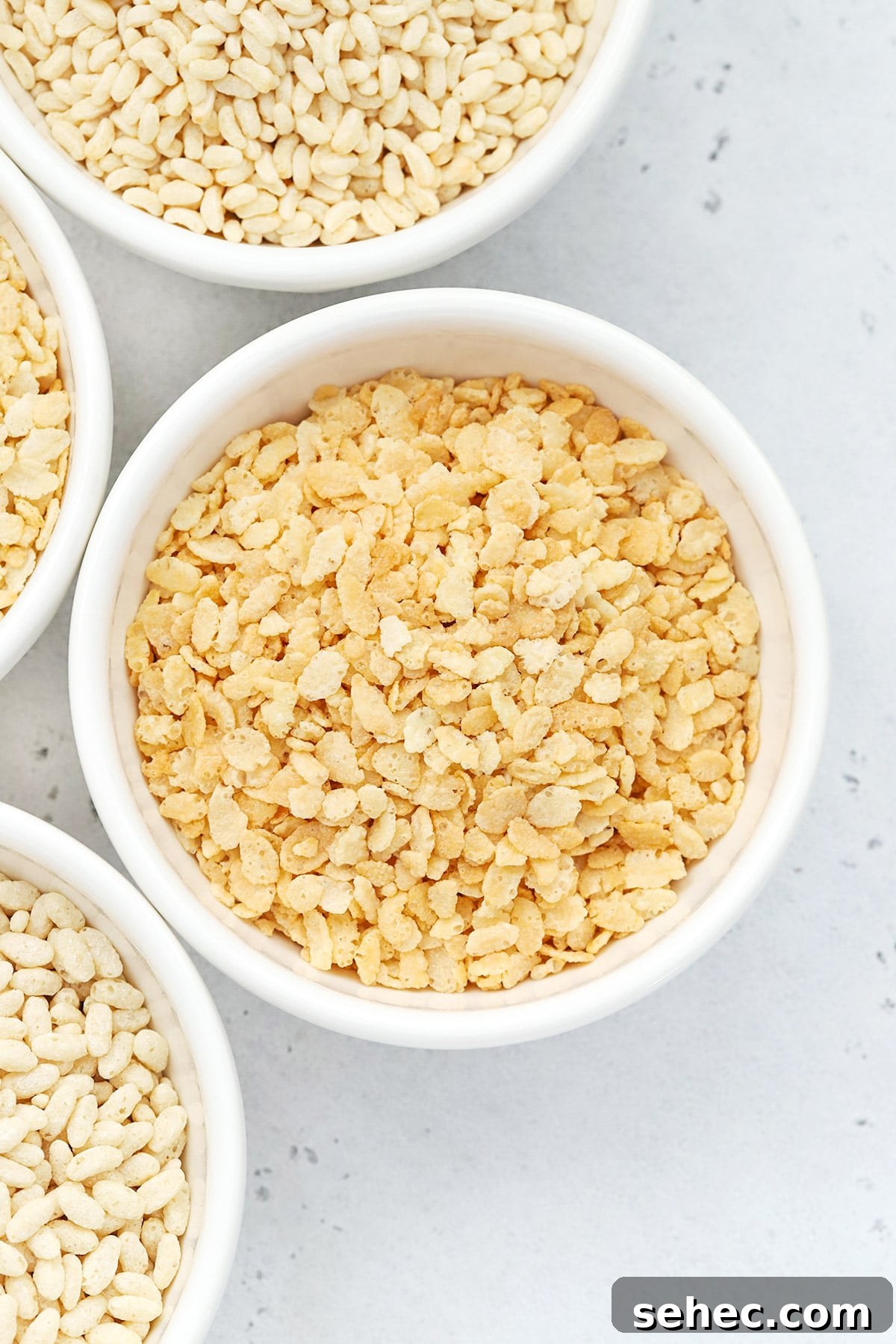 Are Rice Krispies Gluten Free? No, Try These Brands 13 Overhead view of four bowls of gluten-free rice krispies cereals
