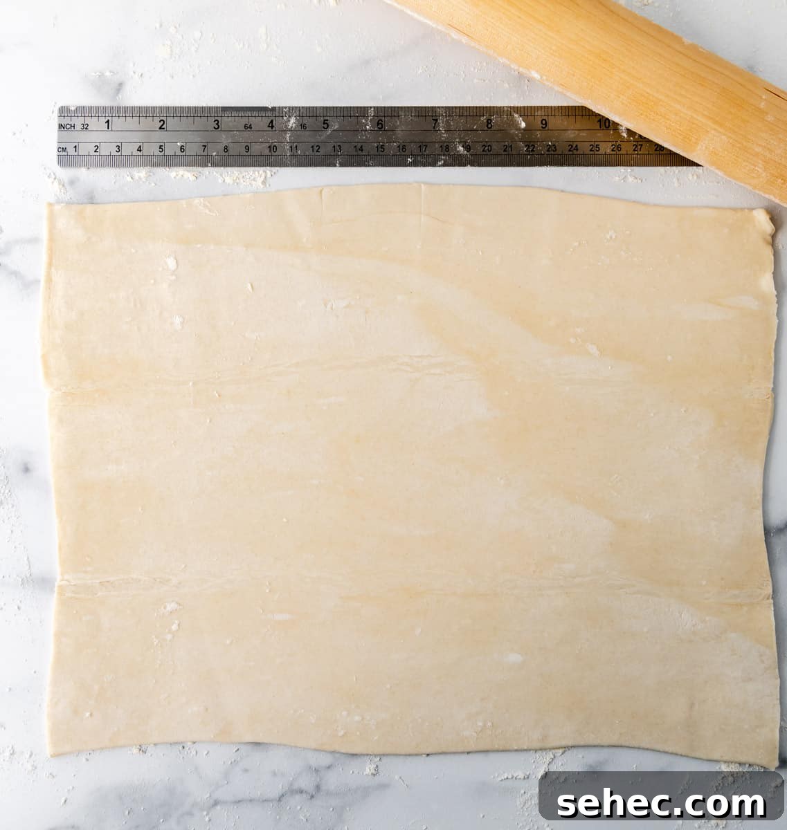 Cinnamon Sugar Puff Pastry Twists 3 Puff pastry rolled out