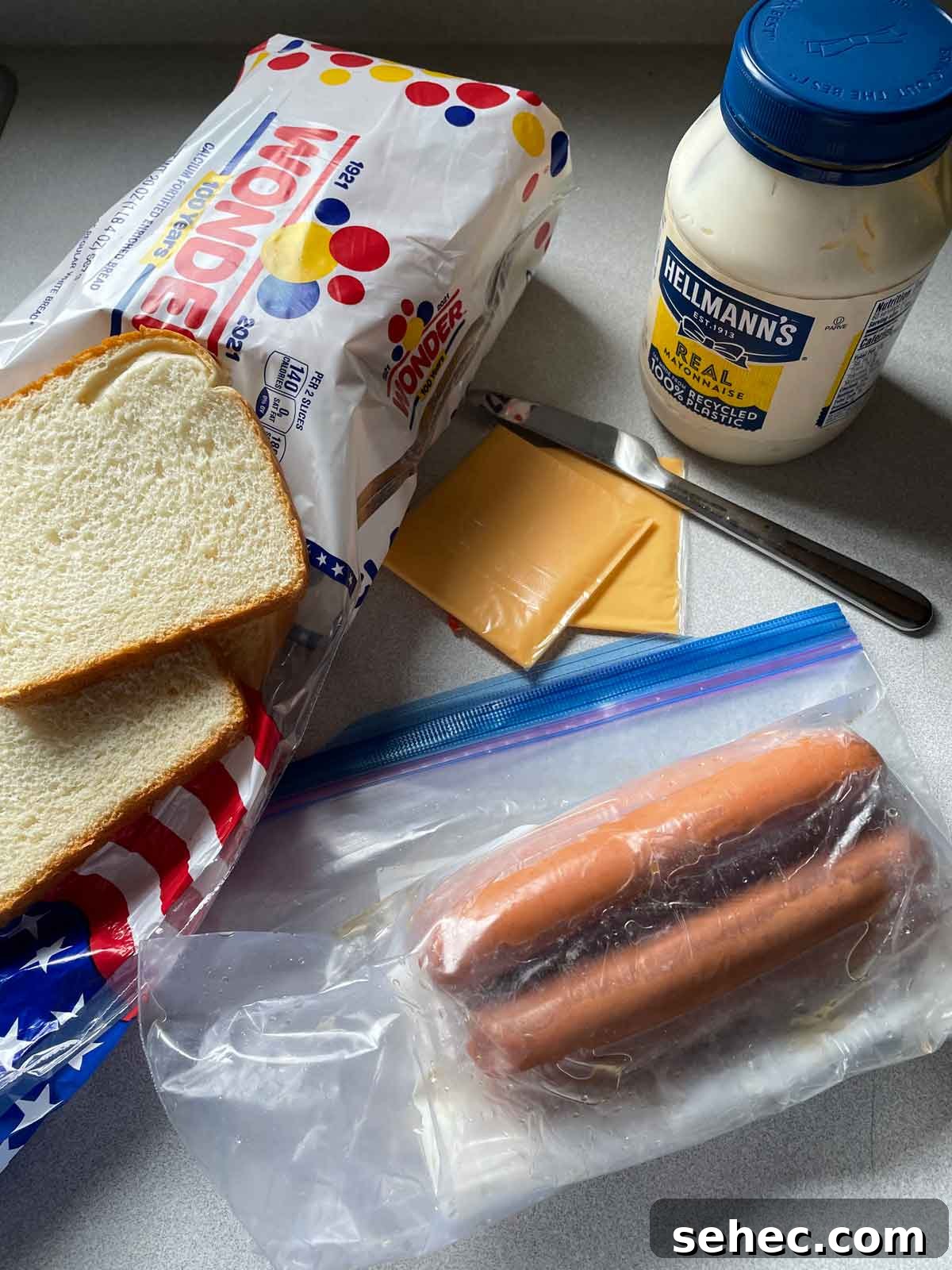 Air Fryer Grilled Cheese Hot Dogs Recipe 4 Air Fryer Grilled Cheese Hot Dogs Ingredients