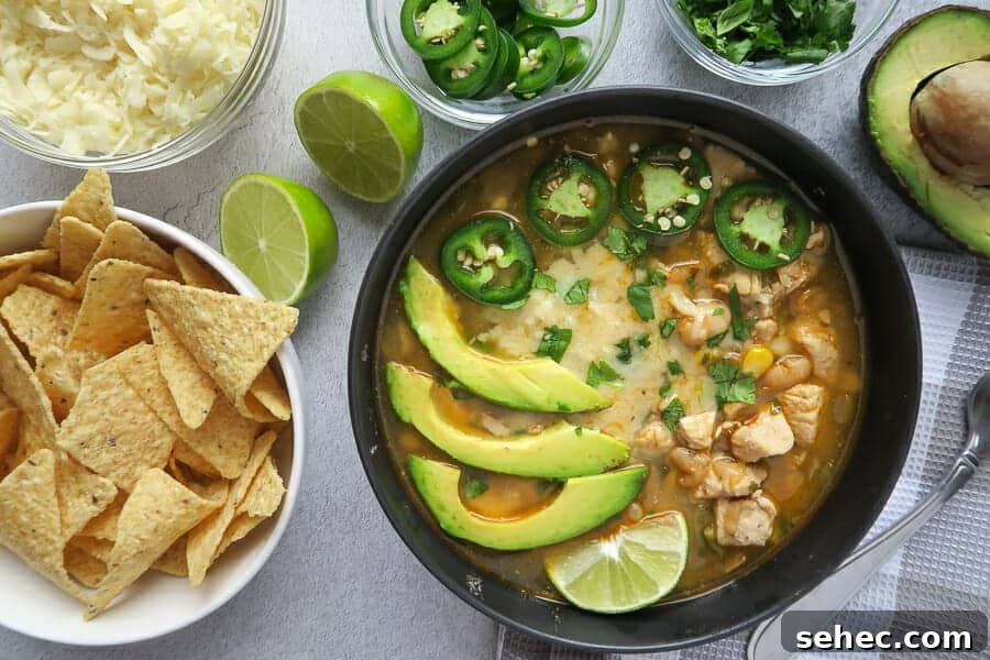 Dairy Free Instant Pot White Chicken Chili 6 overhead shot of the instant pot white chicken chili (dairy-free)