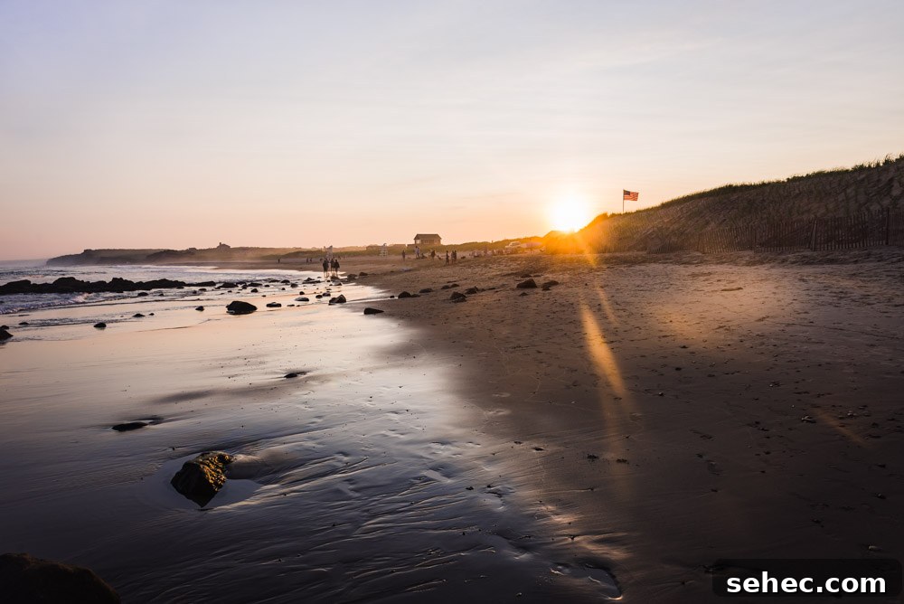 Ditch Plains Surf Guide Waves Tides and Local Tips 9 A magical sunset over the dunes in Ditch Plains, NY.