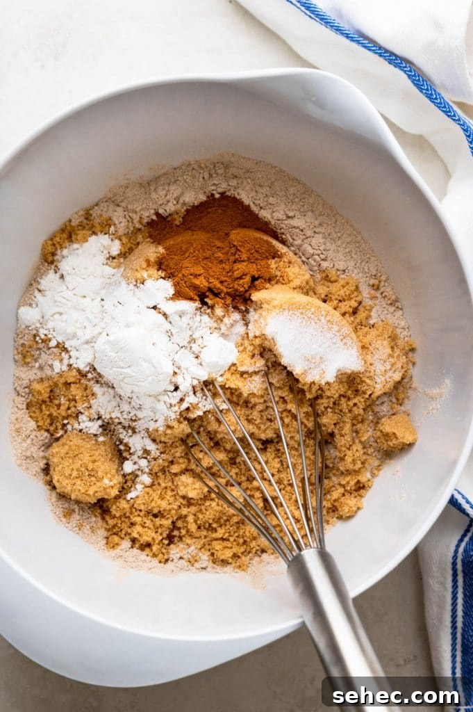 Chewy Brown Sugar Cinnamon Cookies 3 mixing brown sugar and cinnamon with the rest of the dry ingredients.