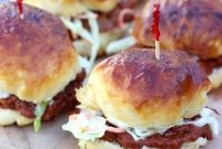Pulled Pork Sliders on Homemade Pretzel Rolls
