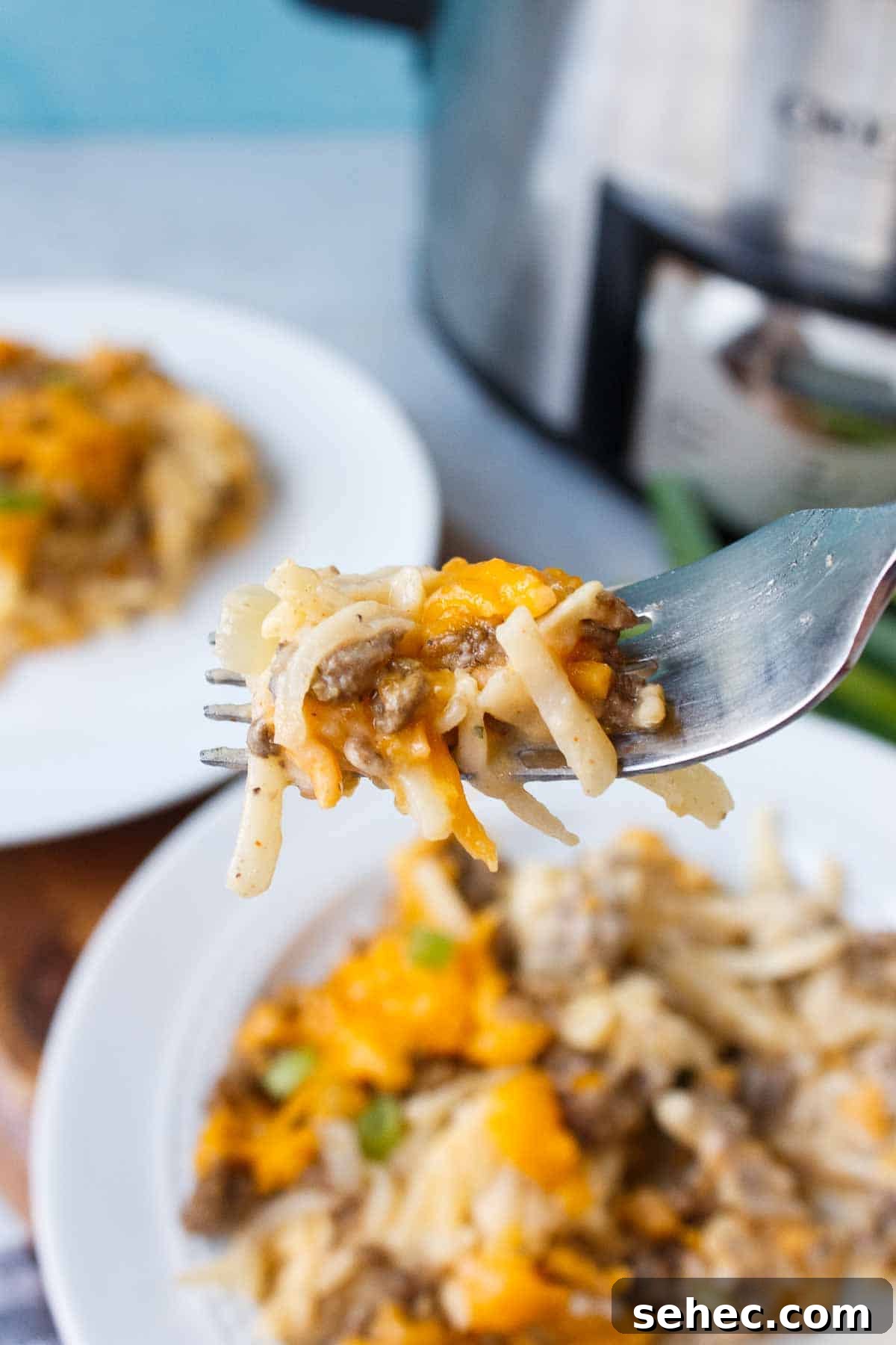 Slow Cooker Hamburger Hashbrown Casserole 7 Forkful of Crockpot Hamburger Hashbrown Casserole
